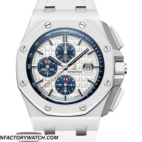 3A愛彼AP Royal Oak Offshore 皇家橡樹離岸型 26402CB.OO.A010CA.01 白色陶瓷 钛金屬後蓋 完美雕刻