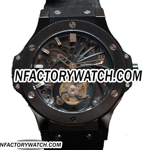 3A宇舶Hublot Big Bang 大爆炸 Black Full Ceramic 黑色全陶瓷 Skeleton Tourbillon 骷髅陀飛輪