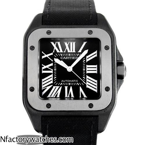 3A卡地亞Cartier 山度士 Santos 100 桑托斯 W2020010 316L不鏽鋼 DLC錶圈 精鋼錶蒙 藍寶石水晶