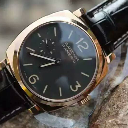 3A沛納海Pam513，18k玫瑰金鍍層錶殼 防刮藍寶石水晶加無色的抗反光塗層 Superlumed 黑色錶盤