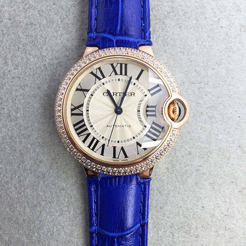 3A卡地亞 Cartier 玫金帶鉆圈中號 316精鋼 36mm JF出品