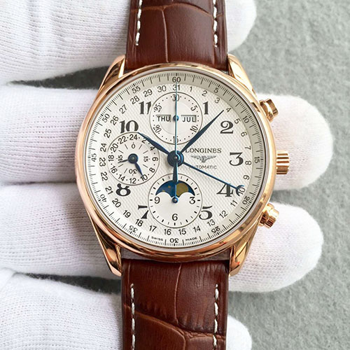 3A浪琴 Longines 名匠八針月相 搭載7750機芯 藍寶石鏡面 超強防水 JF出品