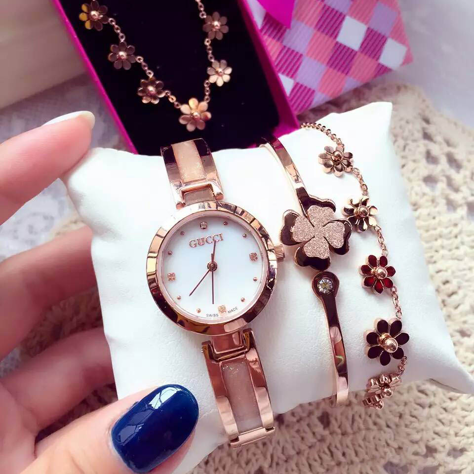 3A古馳 Gucci 精鋼打造搭配同系列項鏈四件套