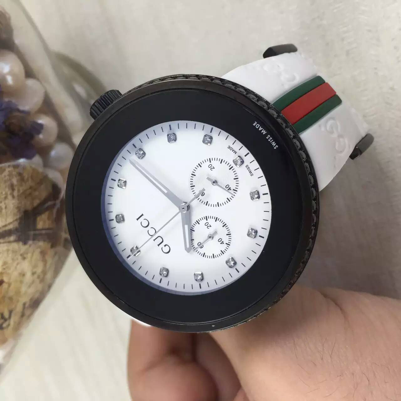 3A古馳 Gucci 最新推出最高版本計時男士腕錶 原裝按扣 精鋼錶殼 44mm 
