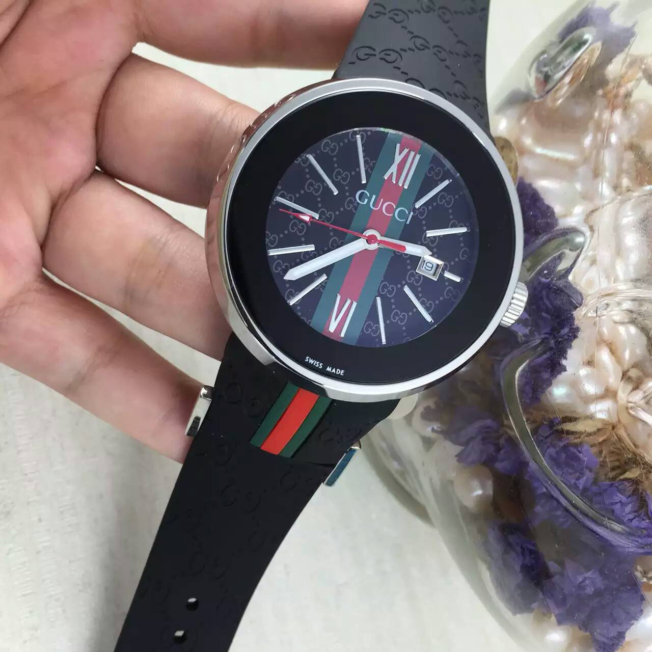 3A古馳 Gucci 最新推出最高版本計時男士腕錶 進口OS石英機芯 44mm 