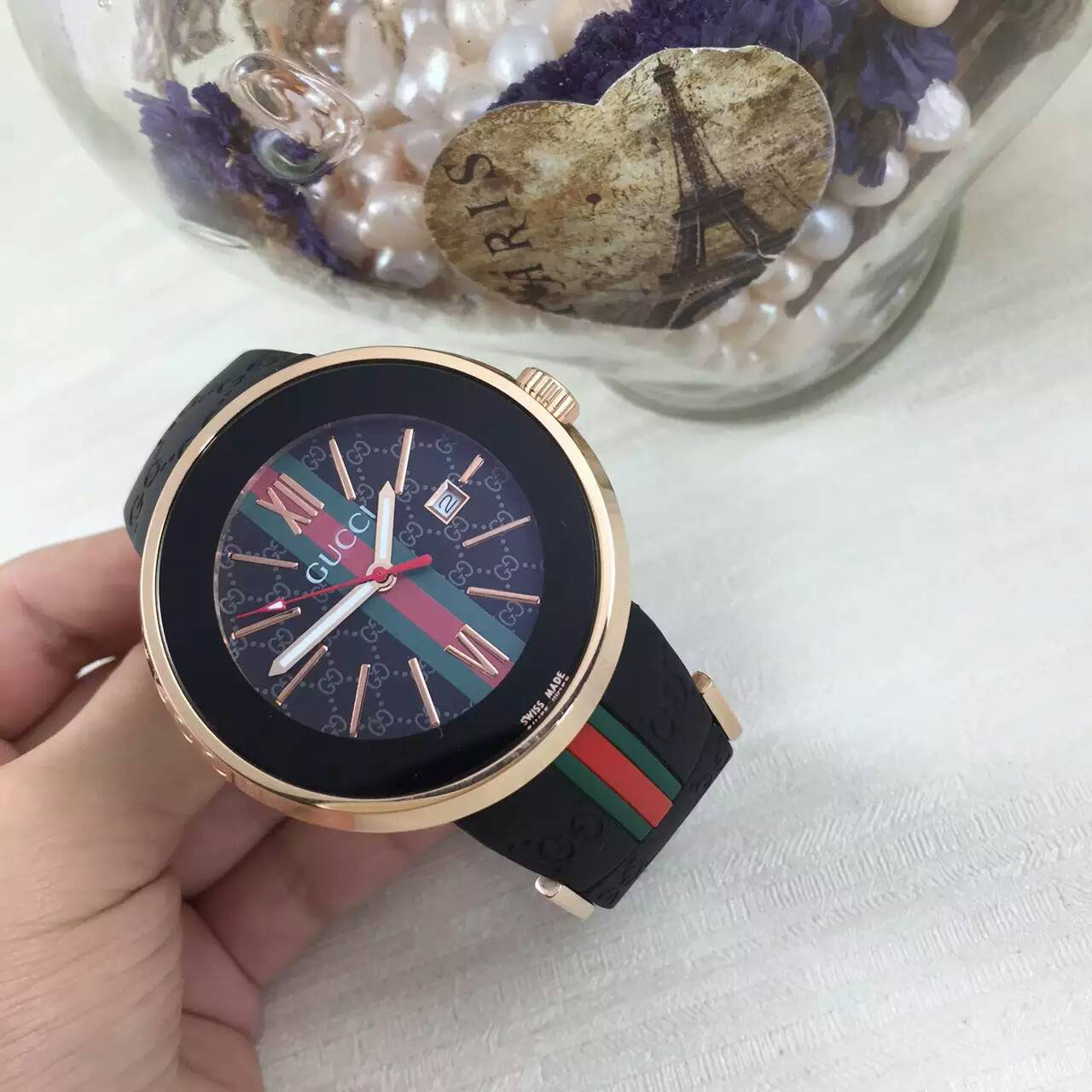 3A古馳 Gucci 最新推出最高版本計時男士腕錶 精鋼錶殼 44mm 時尚霸氣