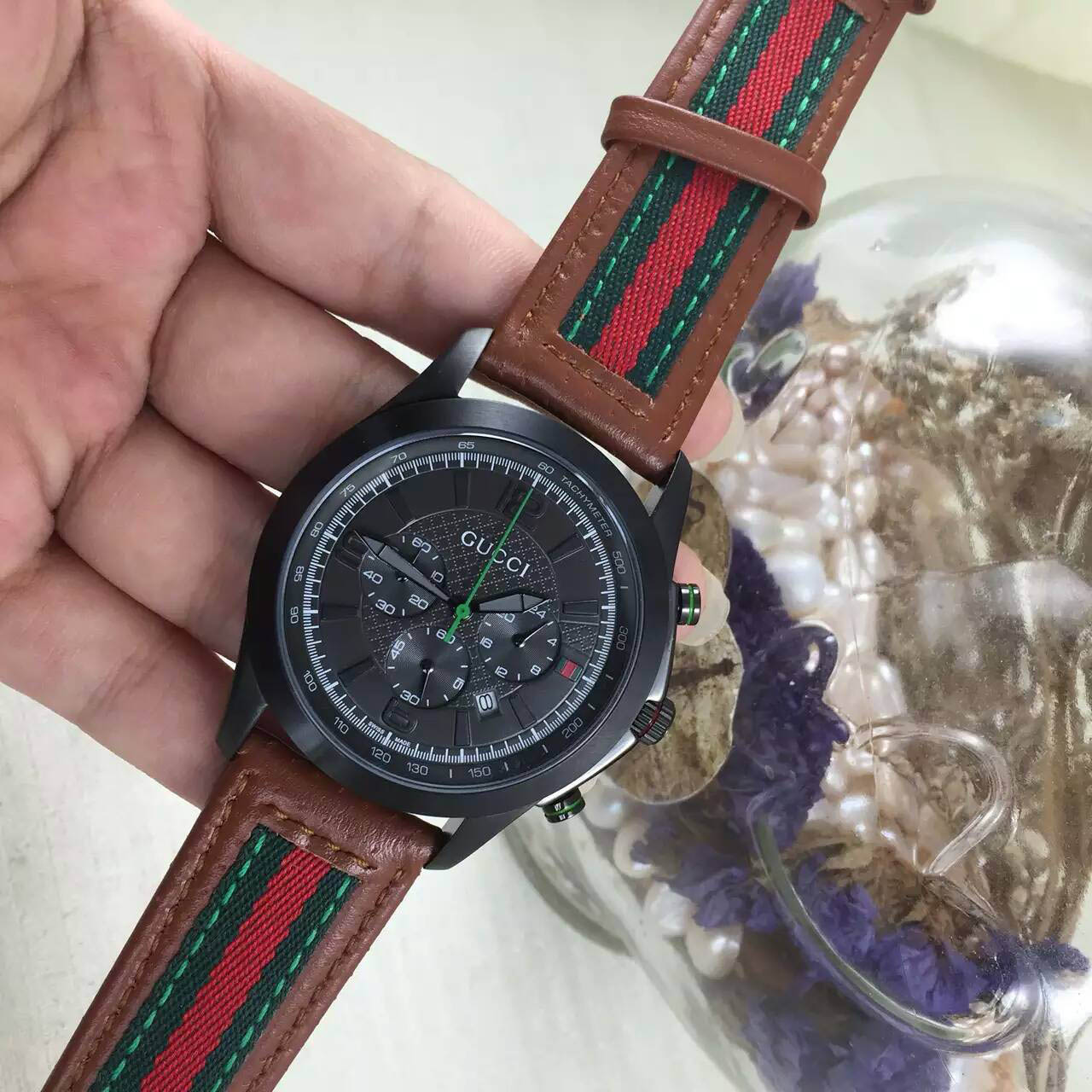 3A古馳 Gucci 男士新款最高版本獨家定制首發 多功能石英跑秒機芯 直徑約42mm