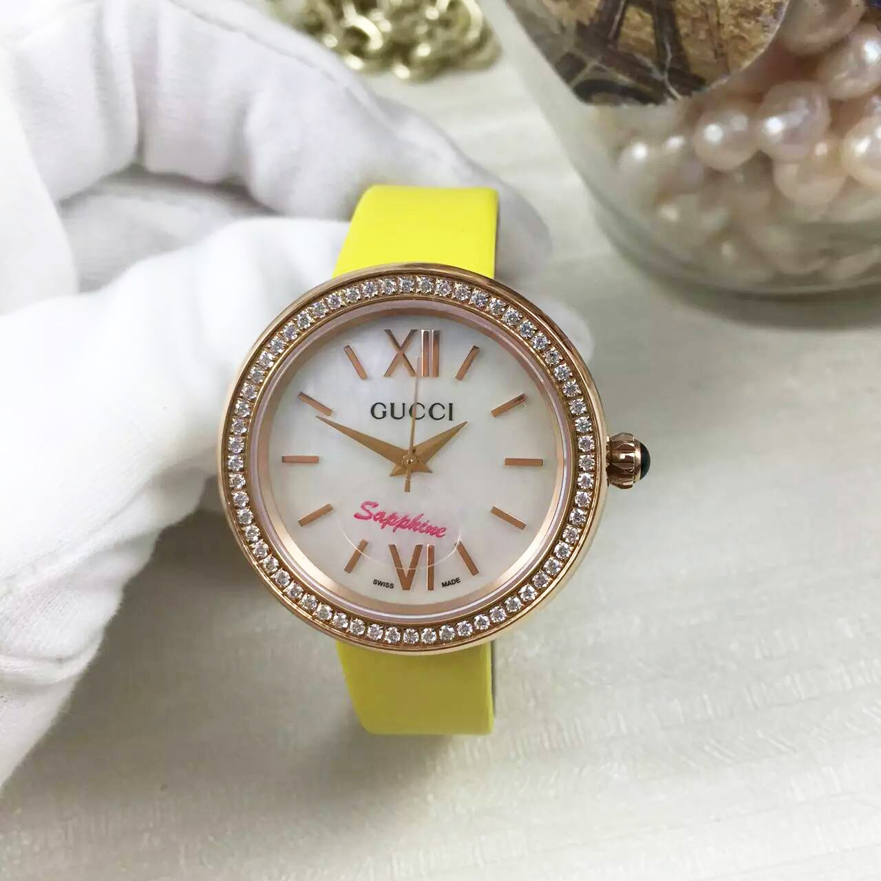3A古馳 GUCCI 女神錶搭載瑞士石英機芯 原版針扣 高檔工藝錶盤