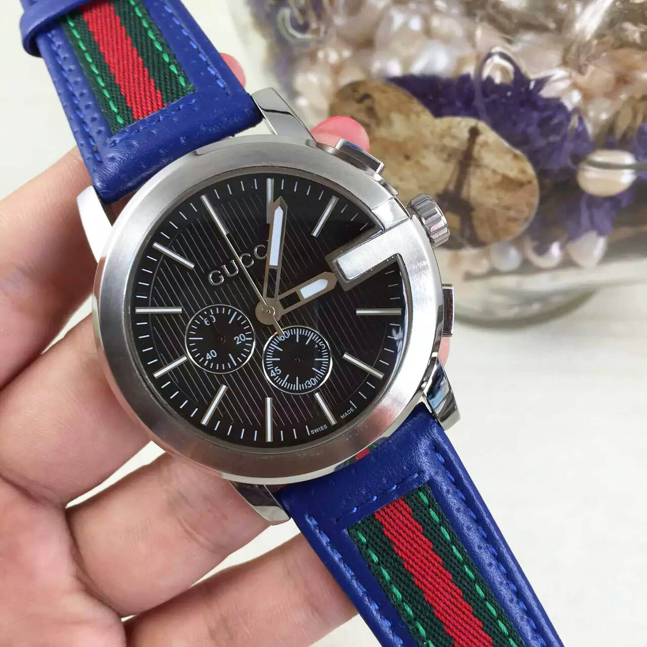 3A古馳 Gucci 單G系列男裝最高板本精品全新出貨 皮帶原裝針扣 44mm 精鋼錶殼