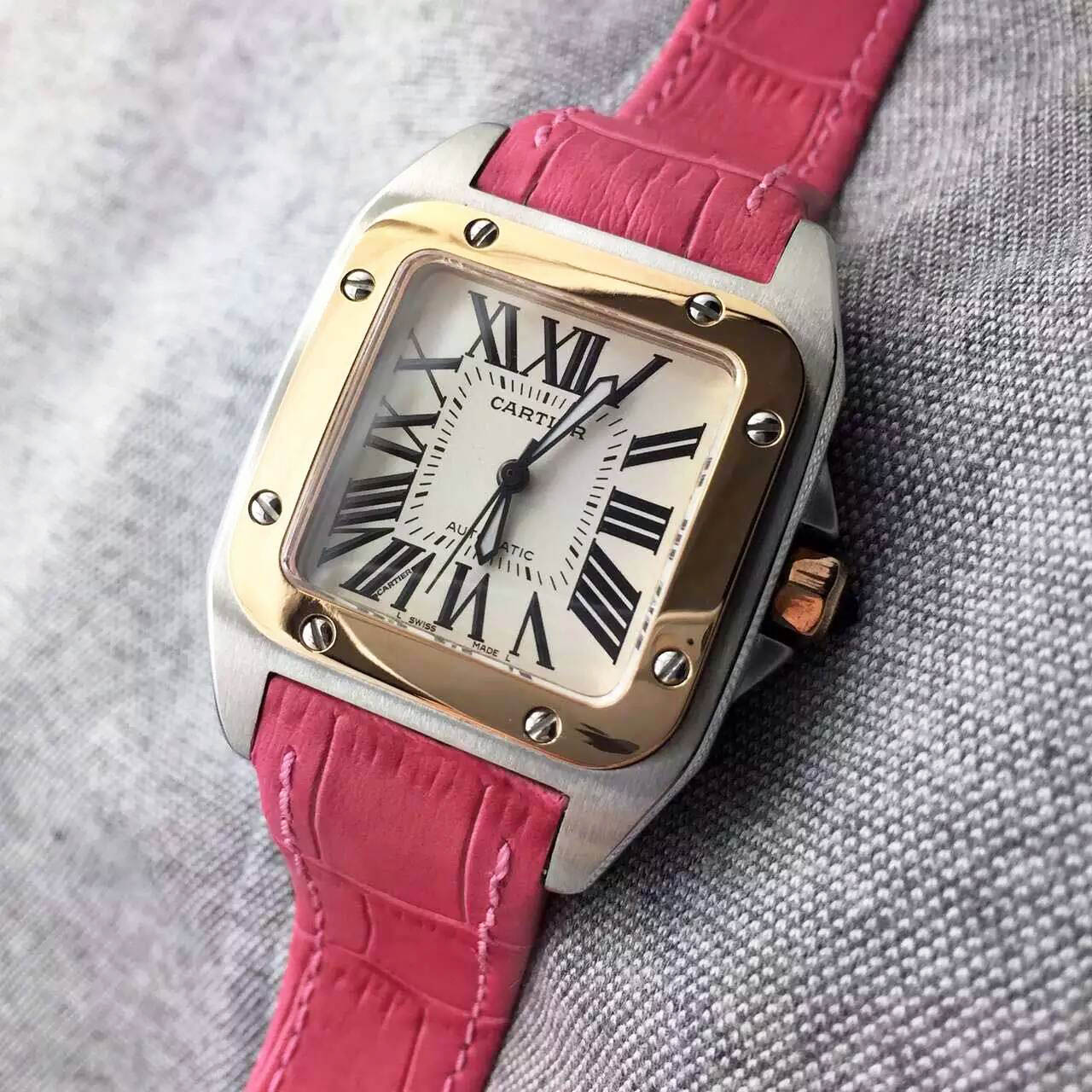 3A卡地亞 Cartier-Santos 100系列W20126*8女性機械錶 42.2mm*35.6mm