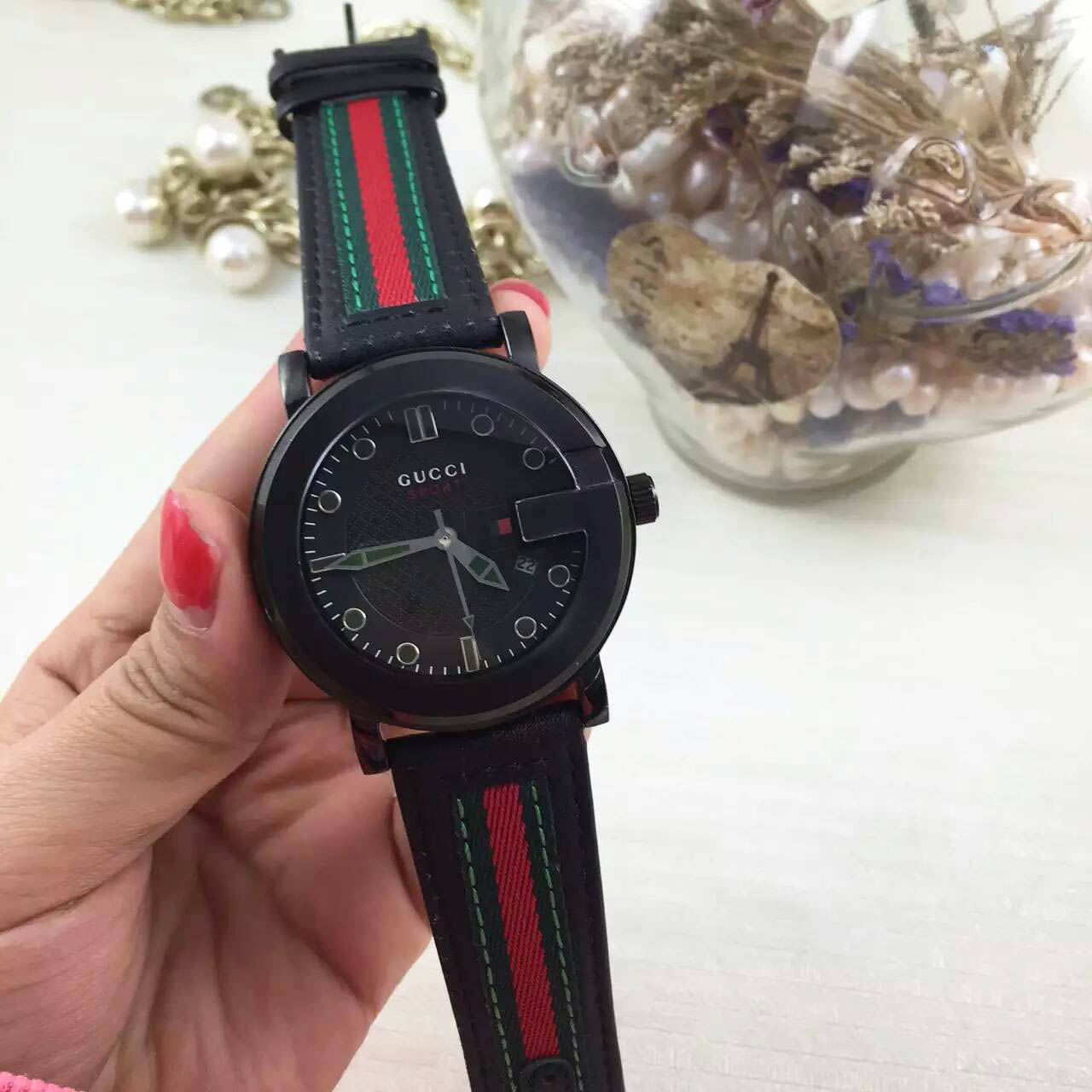 3A古馳 Gucci 單G系列男款最高版本 精鋼錶殼 原裝針扣 44mm