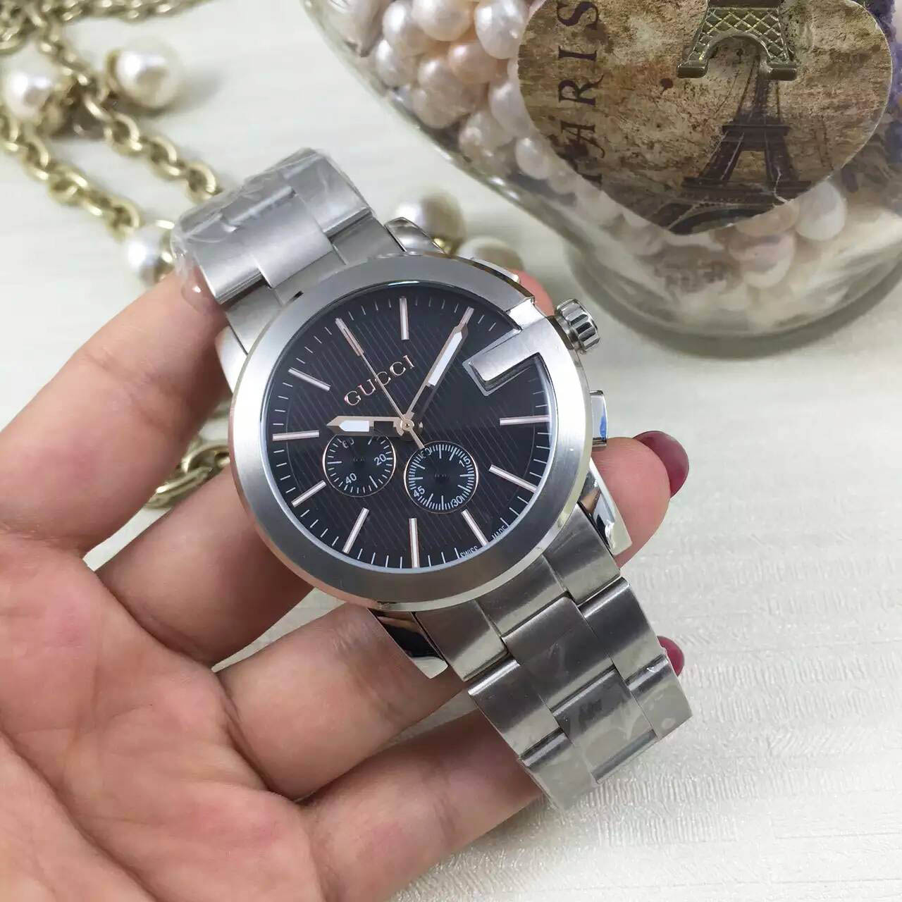 3A古馳 Gucci 單G系列男款最高版本 藍寶石玻璃