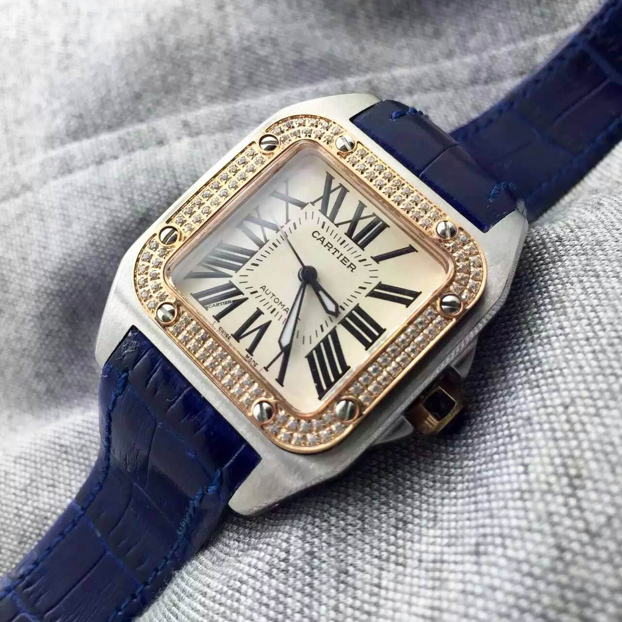 3A卡地亞Cartier-Santos 100系列W20126*8女性機械錶 42.2mm*35.6mm 商務女款首選