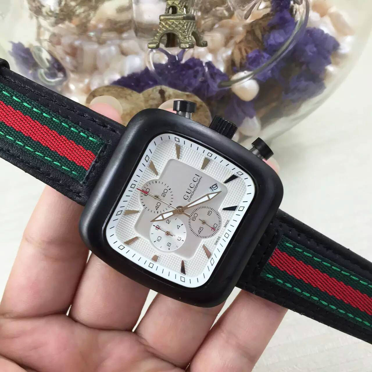 3A古馳 Gucci 男士新款最高版本首發搭載多功能石英跑秒機芯 精鋼錶殼 直徑約42mm