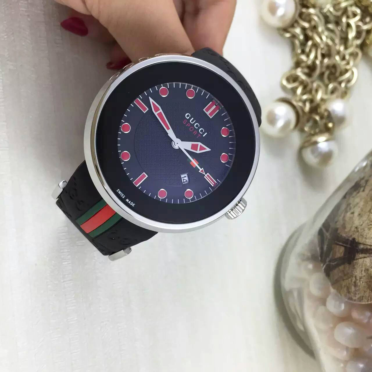 3A古馳 Gucci 最新推出最高版本男士腕錶 原裝按扣 44mm 時尚霸氣