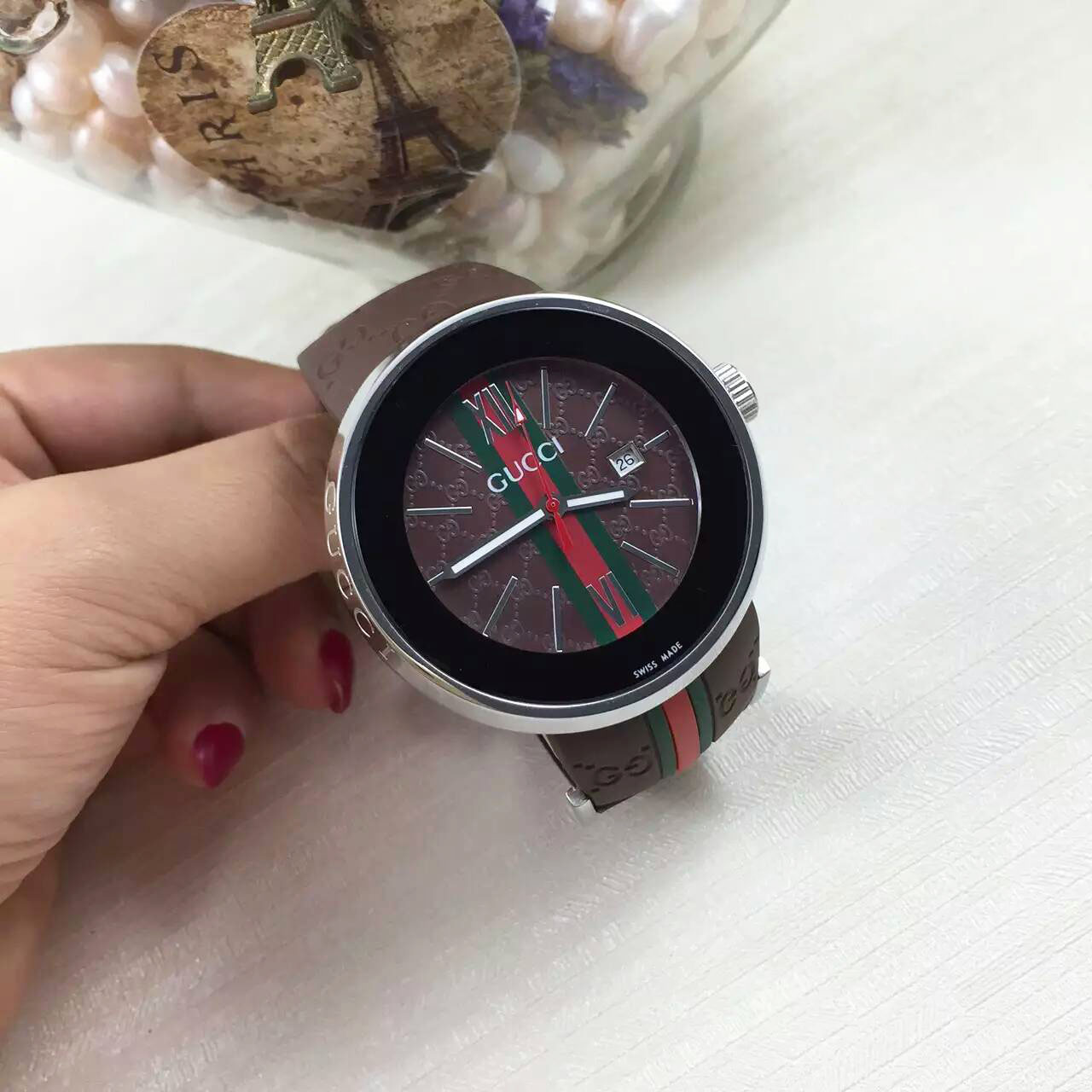3A古馳 Gucci 最新推出最高版本男士腕錶 原裝按扣 44mm 時尚霸氣