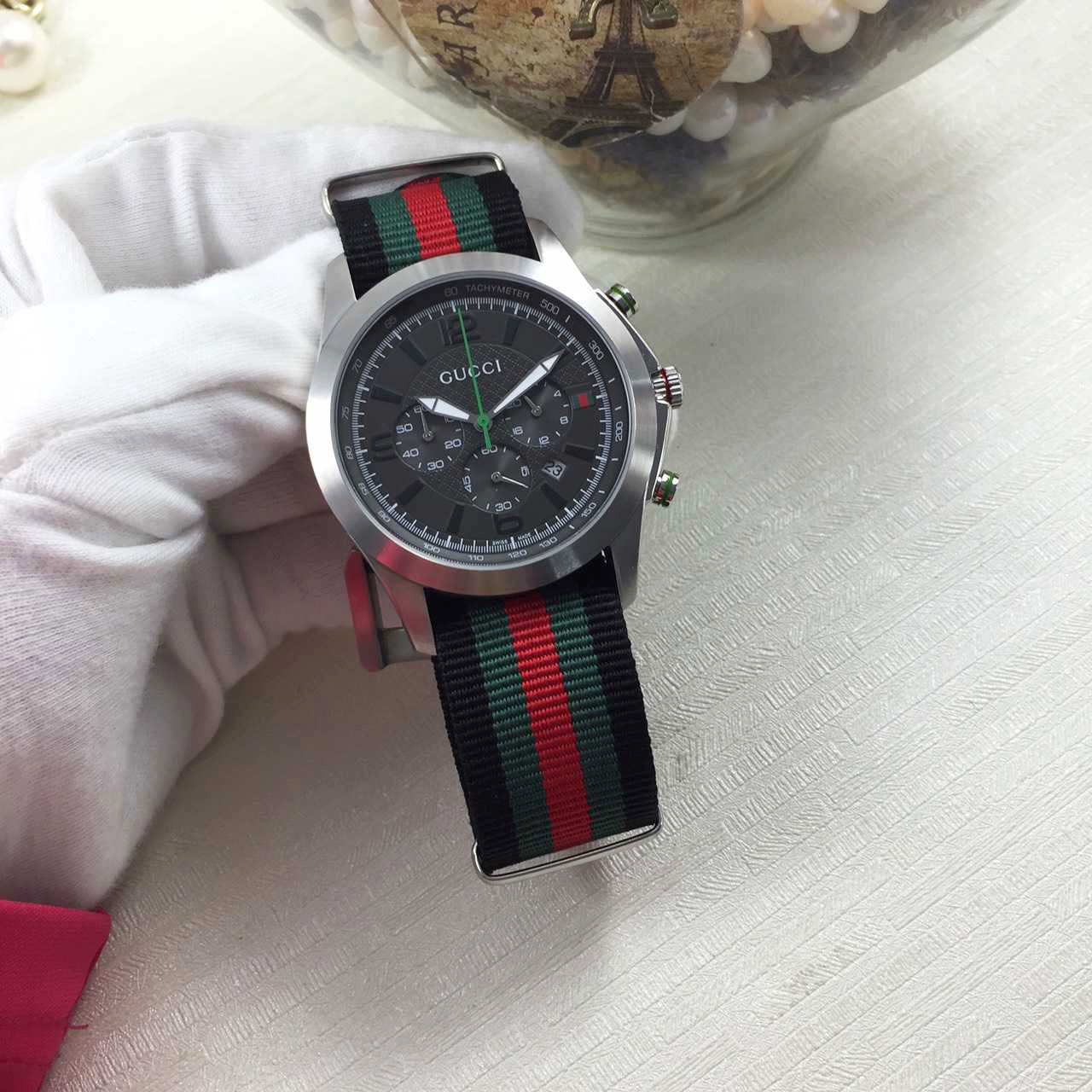 3A古馳 Gucci 男士新定制款首發 最高版本1比1復刻 多功能石英跑秒 精鋼錶殼