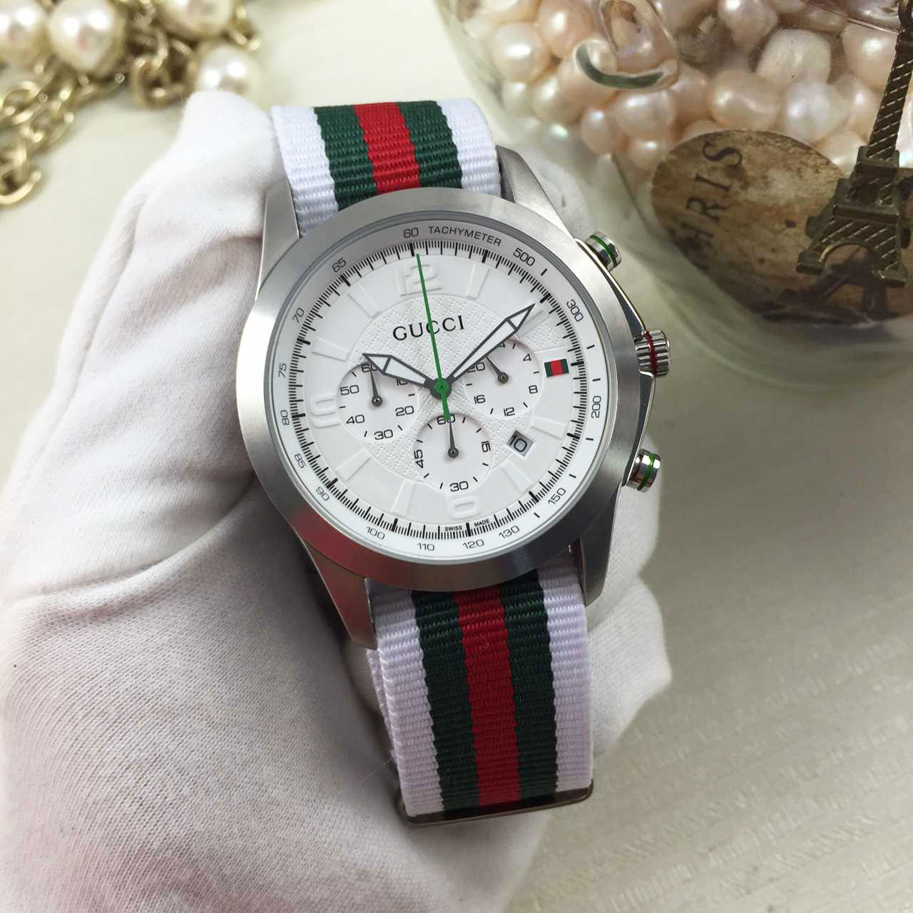 3A古馳 Gucci 男士新定制款首發 最高版本1比1復刻 搭配意大利進口透牛皮錶帶及最近潮流帆布帶
