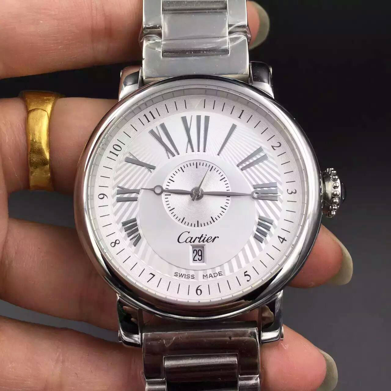 3A卡地亞 Cartier 大師系列經典永恒承接巴塞爾經典設計 42mm*10mm 2針半獨立小秒