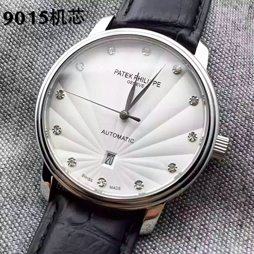 3A百達翡麗 Patek Philippe 超薄9015新款 搭載9015機芯 德國進口頭層防水牛皮 AJ出品