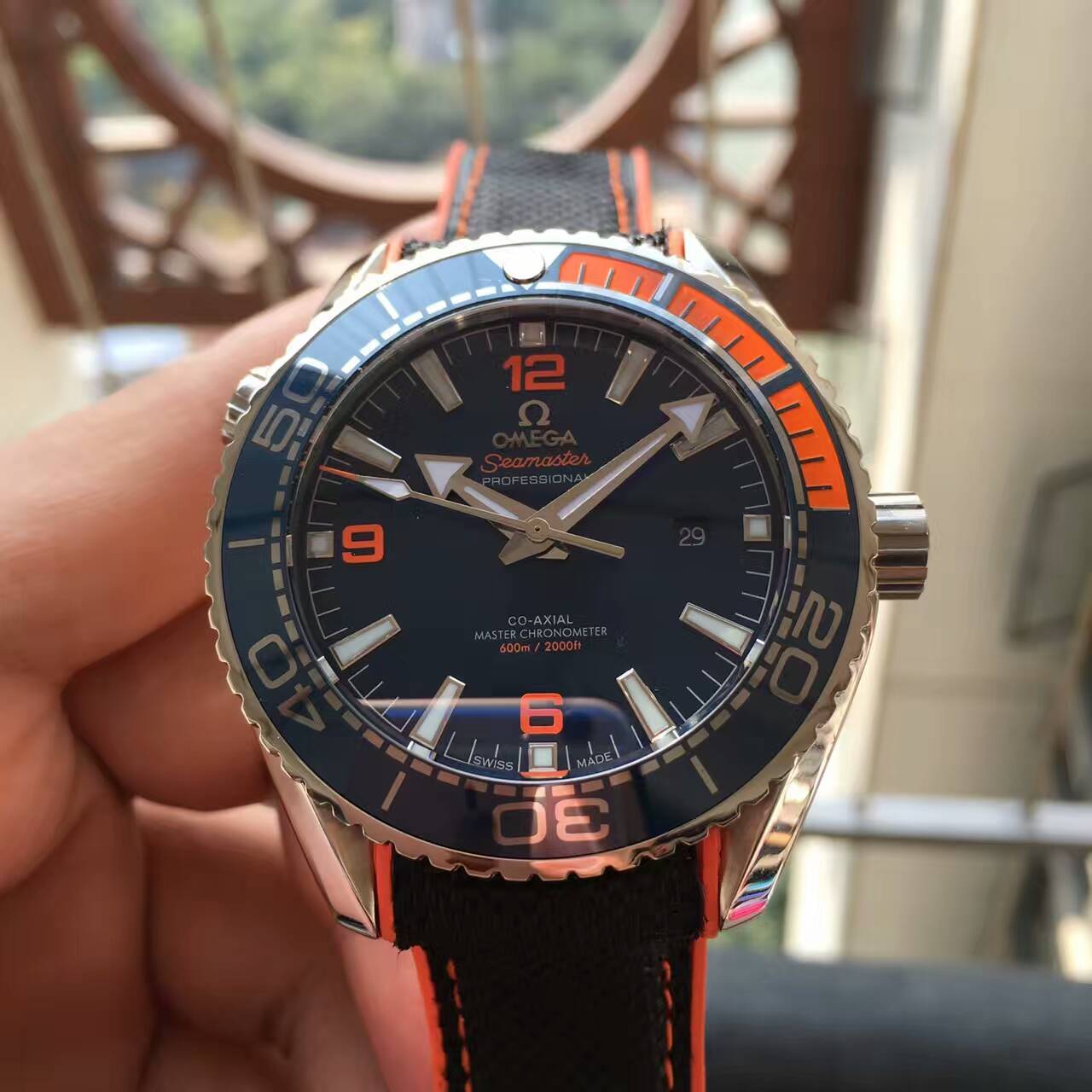3A歐米茄 海馬系列 藍色錶盤 橡膠錶帶 316精鋼 直徑43.5mm 生活防水 