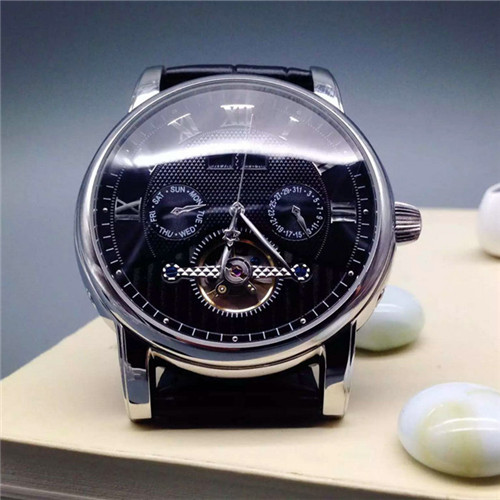 3A萬寶龍Montblanc男士腕錶全自動多功能機械機芯計時碼錶黑色錶盤羅馬數字 全自動多功能機械機芯
