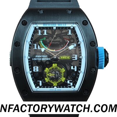 3A理查德·米勒Richard Mille RM 036 PVD 藍寶石鏡面 瑣螺絲背透背蓋