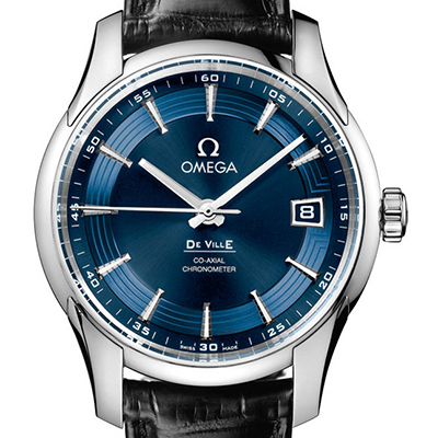 3A欧米茄Omega De Ville 碟飞系列（Hour Vision）431.33.41.21.03.001 316L不锈钢錶壳 防划蓝宝石水晶 牛皮