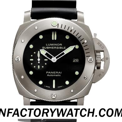 3A沛納海Panerai LUMINOR SUBMERSIBLE 1950 3 DAYS AUTOMATIC TITANIO Pam00305/Pam305 亞洲ETA-7750-2自動機械機芯改裝 藍寶石水晶無色鍍層 钛金屬錶殼