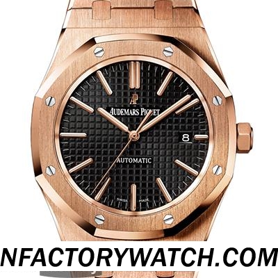 3A愛彼AP Royal Oak 皇家橡樹系列 15400OR.OO.1220OR.01 玫瑰金 藍寶石鏡面 316L鋼 拉絲錶框 電鍍玫瑰金