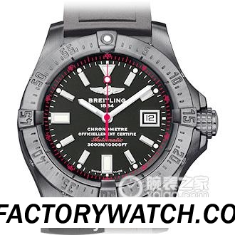 3A百年靈Breitling Avenger II 複仇者二代 Seawolf 深潛海狼 亞洲ETA2824自動機芯 316L不鏽鋼 黑鋼紅針限量版