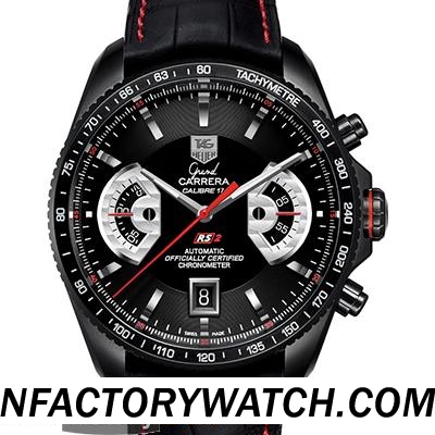 3A豪雅TAG HEUER 超級卡萊拉 CAV518B.FC6237 亞洲ETA-7750自動計時碼錶 钛合金 黑色錶盤與SS標志